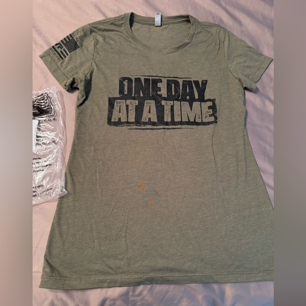 Til Valhalla “One Day at a Time” army green t-shirt
